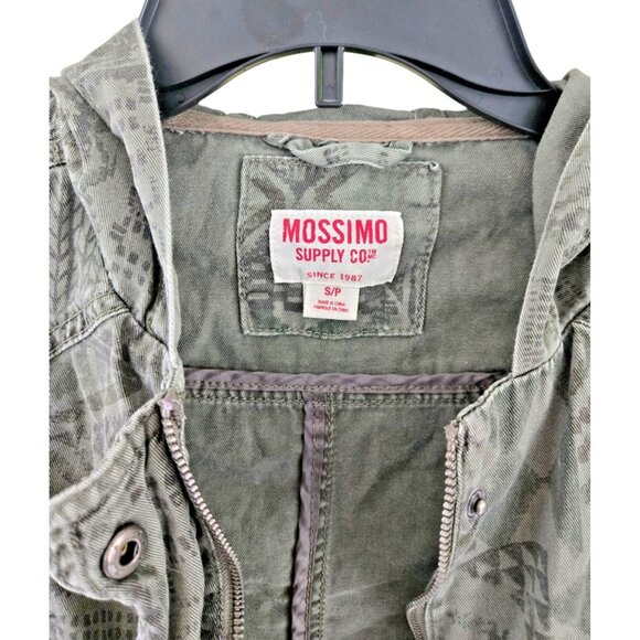 Mossimo Hooded Utility Jacket Women's Small Aztec Print Pockets Zip & Snap - Picture 3 of 7